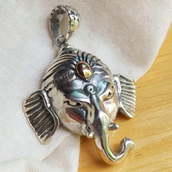 Gold & Silver Handmade Ganesha Elephant Pendant Bali Spiritual Namaste Tarot - Picture 2 of 6